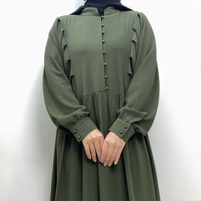 6633 pleated plian muslim abaya dress