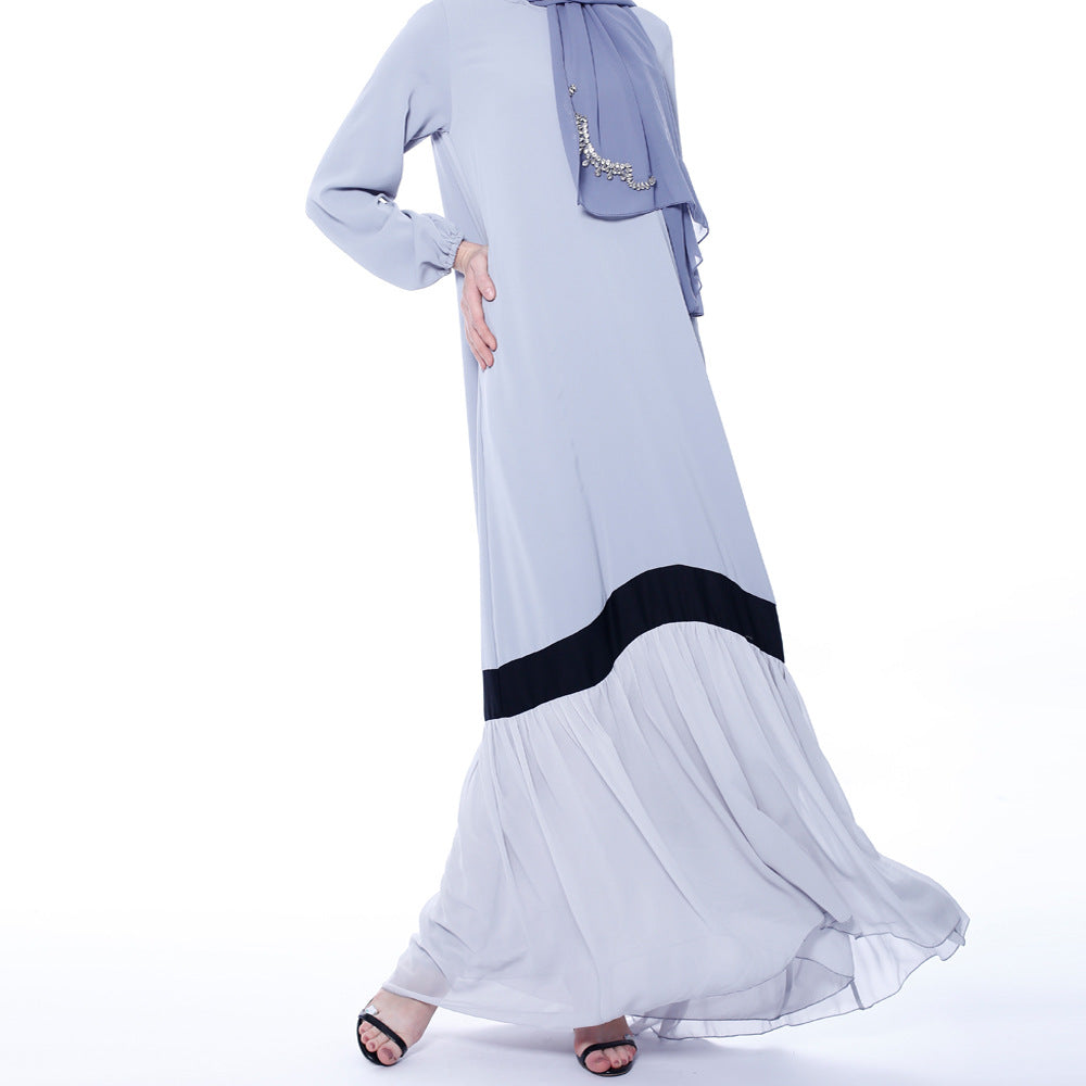 9708 Splice color muslim abaya dress