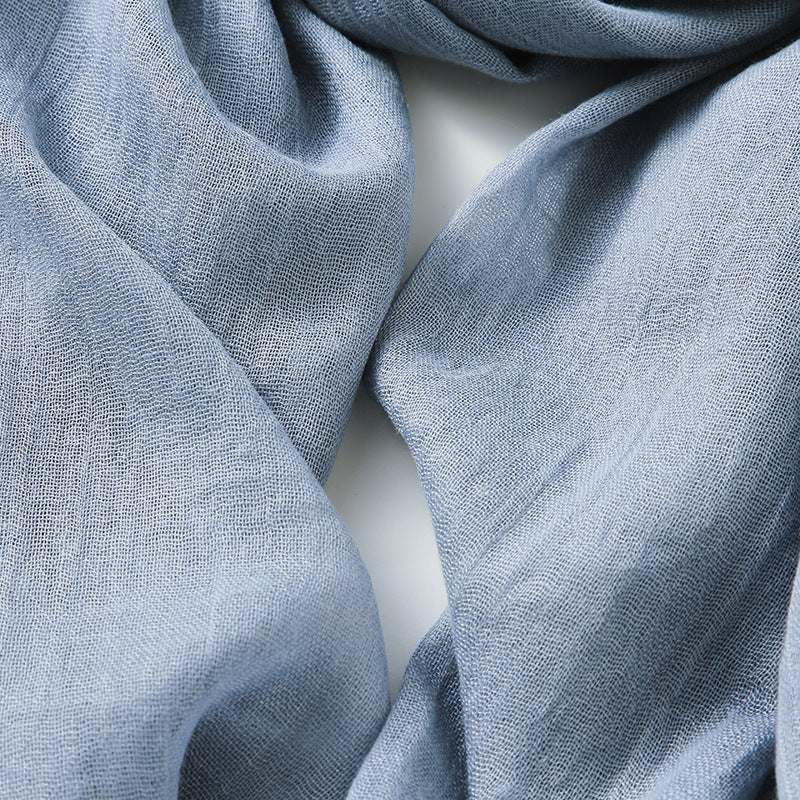 MM02 Women's solid color cotton and linen scarf