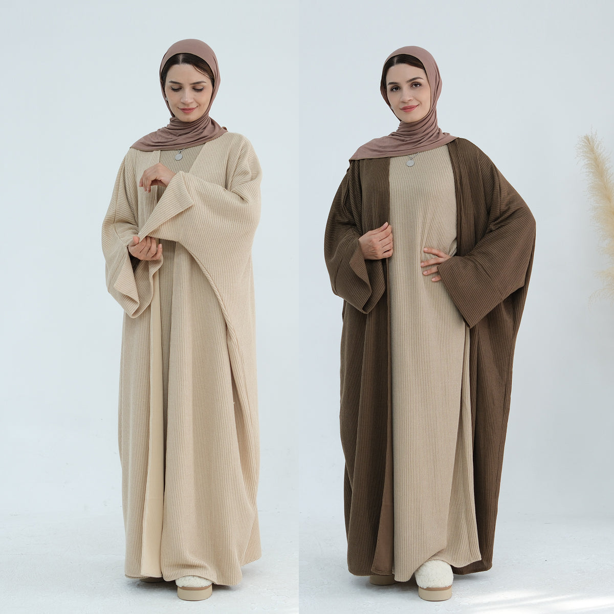 LR911  Winter Loose-Fitting Heavyweight Jersey Abaya-Outerwear Only