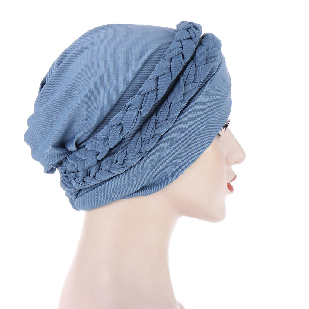 M04 fashion plain hijab turban hat