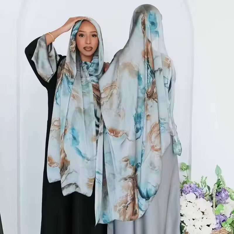 WJ003  Silk printed hijab