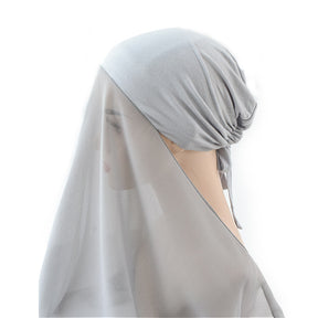 G297 Pearl chiffon inatant hijab with Adjustable Modal cap