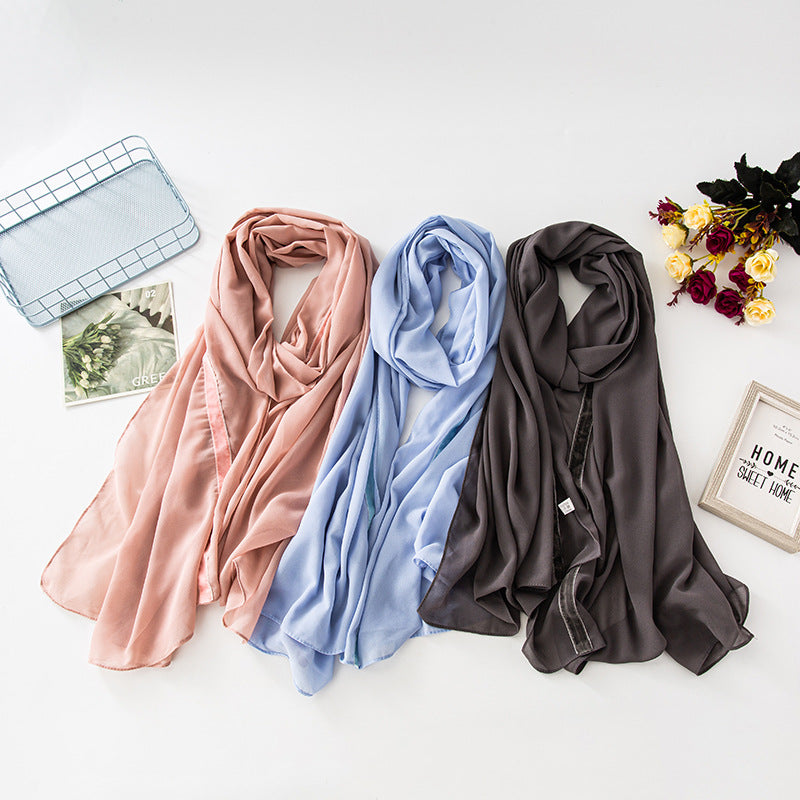 W-0015 plain chiffon hijab scarf