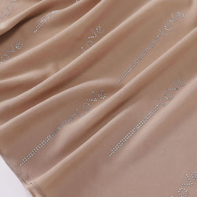 W-0006 plain pearl chiffon LOVE hot stamping dimond hijab scarf