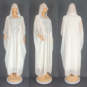 8890 Rhinestone Hooded Dress and Bra