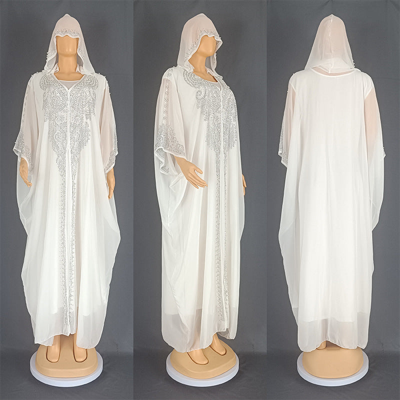 8890 Rhinestone Hooded Dress and Bra