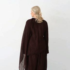 LR1034  Women's Plain Button Cardigan & Pants Two-Piece Set