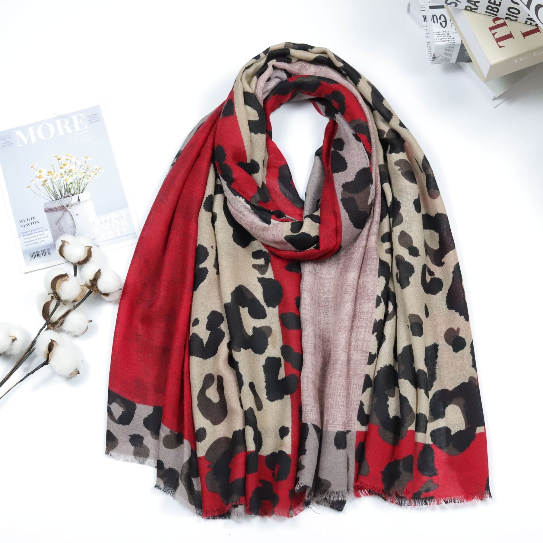 JY2165 leopard print printed scarf