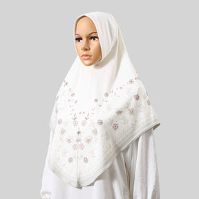 MSL235  Floral Printed Polyester Instant Hijab