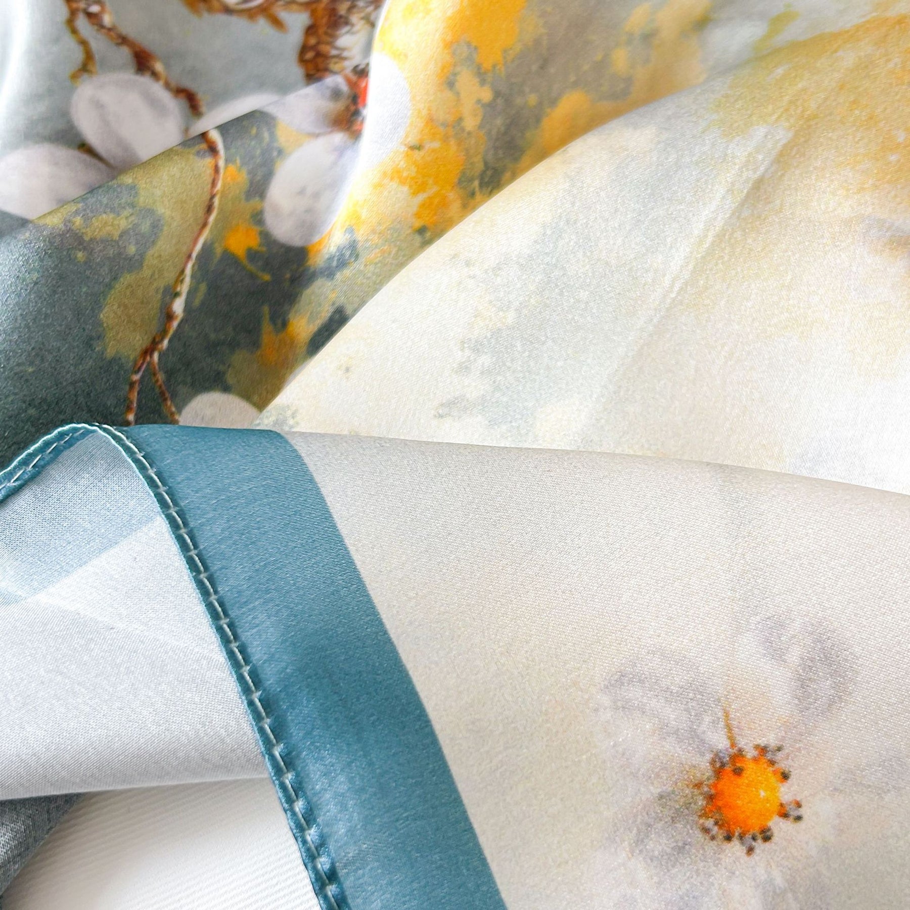FSHHE  Elegant Versatile 100% Mulberry Silk Printed Scarf