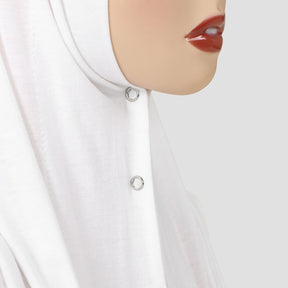 BFL001  Breathable Mercerized Cotton Button Jersey Hijab