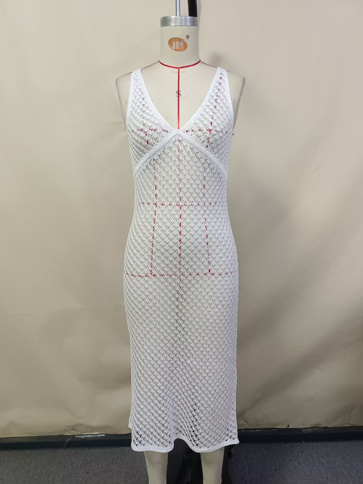 82492  Beach Dress Solid Color Sexy Knitted Beach Bikini Swimsuit (MOQ:3)