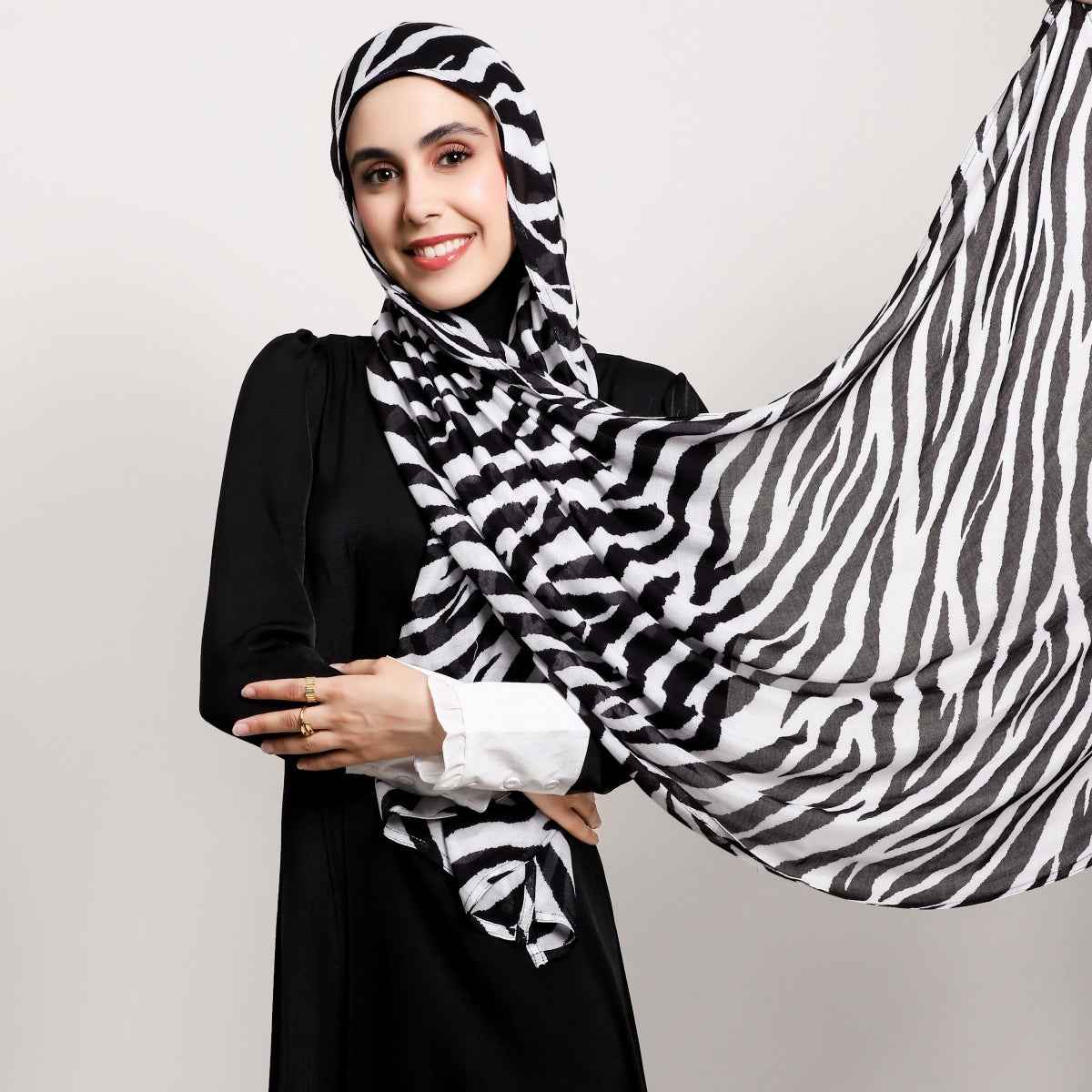 MD1-3 Printed double stitch long scarf soft and breathable hijab pattern collection