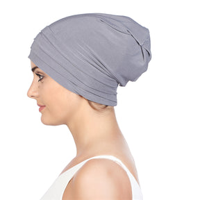 pleated plain hijab turban hat