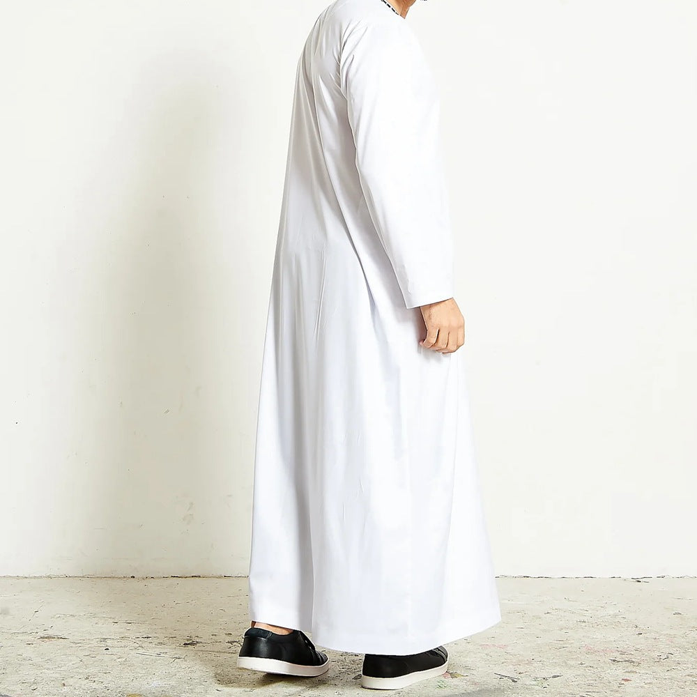 jl06 Foreign trade Muslim long-sleeved embroidered ethnic style Arab robe men's robes  abaya