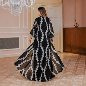 SMT094 Elegant mesh embroidered dress