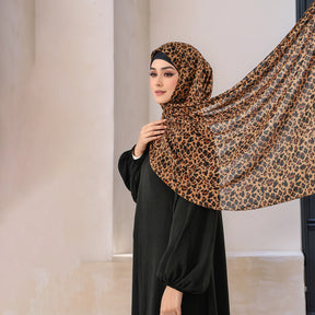 YW380 Rhinestone leopard print hijab