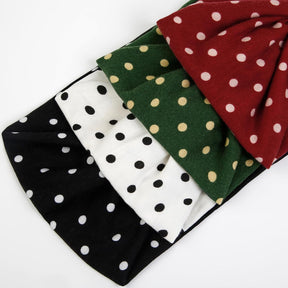 001  Fashion Polka Dot Wide-Band Polyester Headband