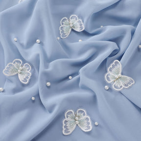 w-0056 plain pearl chiffon pearl Butterfly hijab scarf