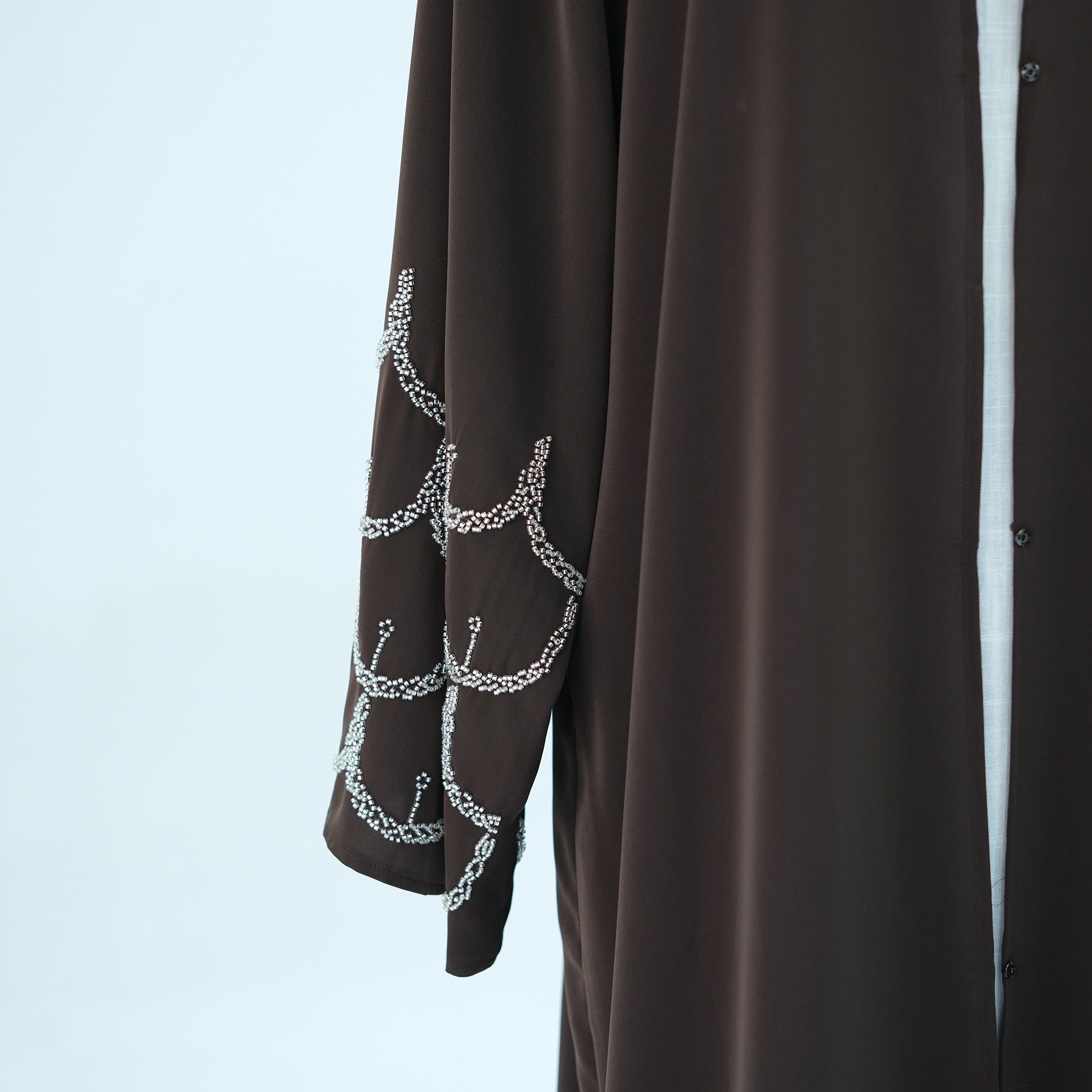 LR864  Plain hand-beaded cardigan