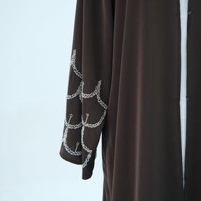 LR864  Plain hand-beaded cardigan