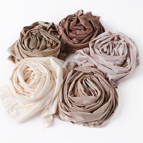 VS466 plain threaded cotton hijab