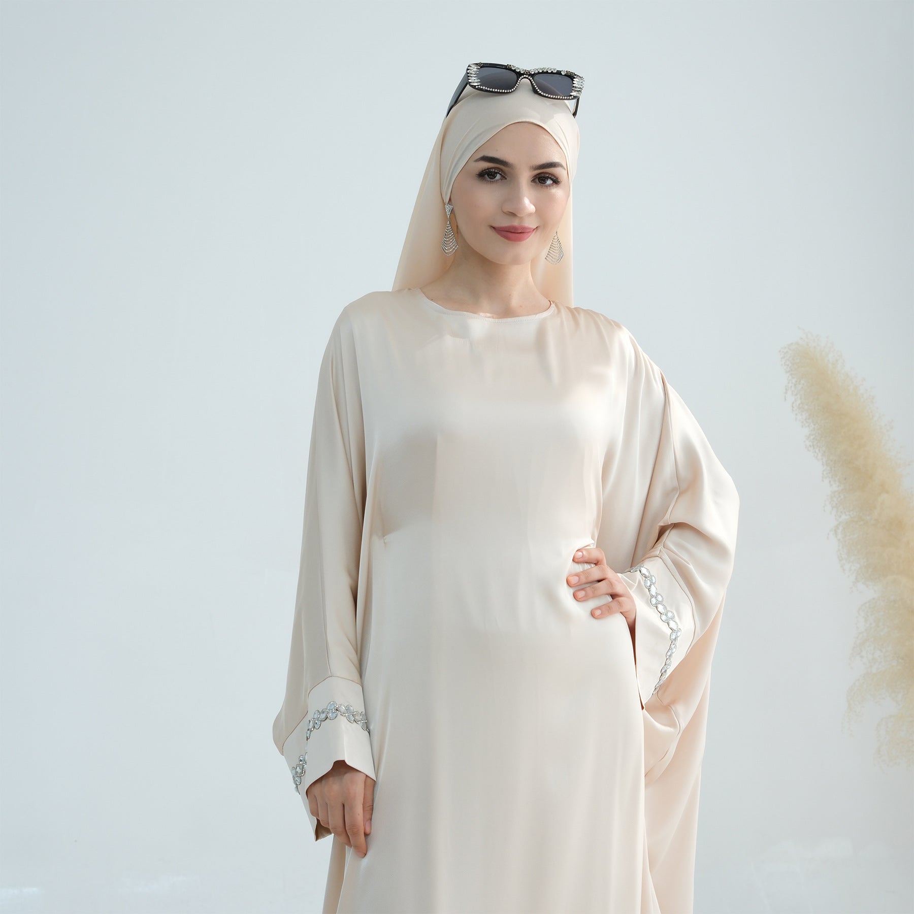 LR814 Plain Polyester Hotfix Rhinestone Dress