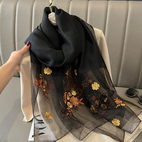 WJ003  Fashion silk blend  autumn and winter warm scarf fashion high-end long shawl print scarf outside