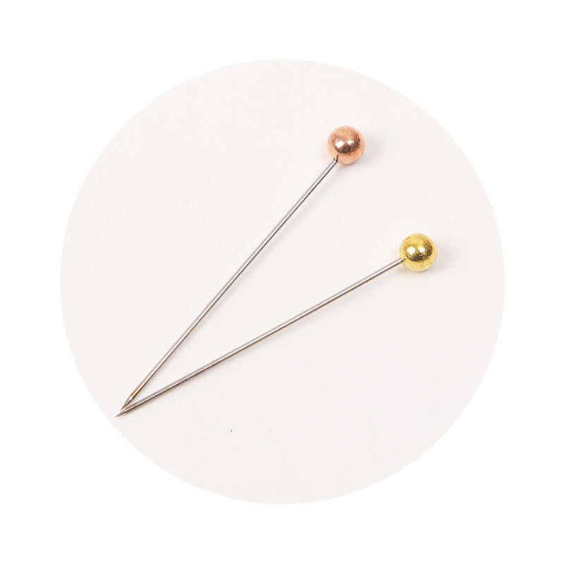 BZ119  Stainless Steel Electroplated Round Bead Fixing Pin - MOQ：20