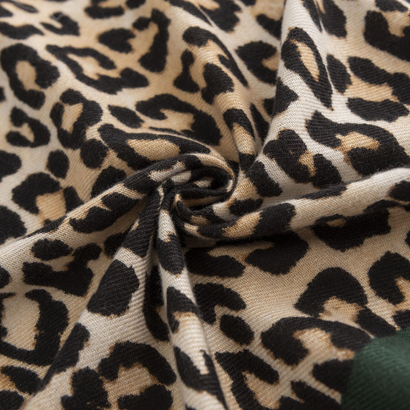 FH23-5399 Leopard print winter scarf