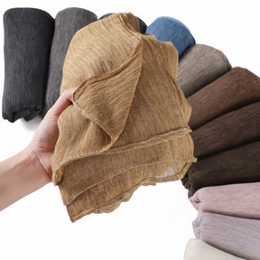 YZ322  Plain Washed-Dye Modal Crinkle Rolled-Edge Hijab