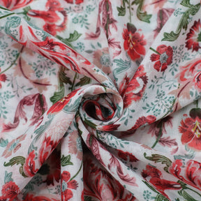 JY230514 Small red flower printed Encryption voile scarf