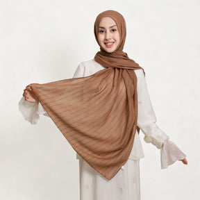 YZ328  Striped Lightweight Polyester Colorful Sequin Hijab