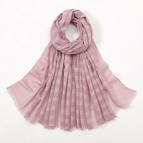 VS572 plain stripe cotton hijab scarf