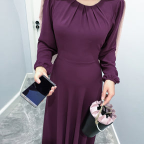 9514 Solid color chiffon muslim dress