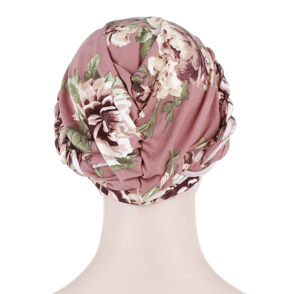 TJM-花布短辫 printed hijab turban hat