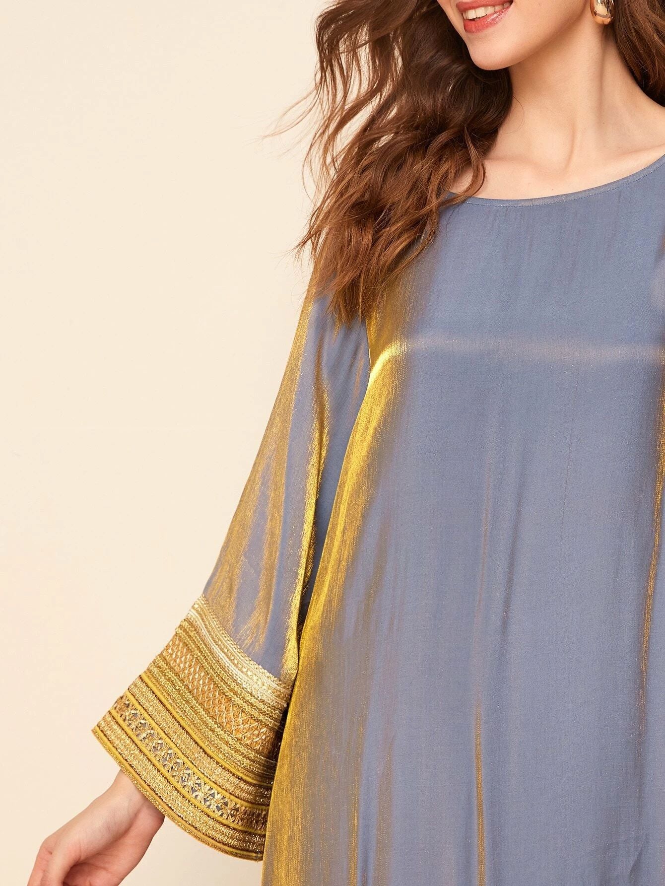658  Shiny long dress plus size gold luxurious dress