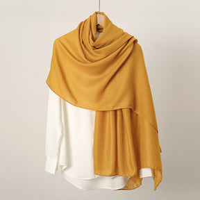 VS814 New retro solid color cotton and linen scarf for women