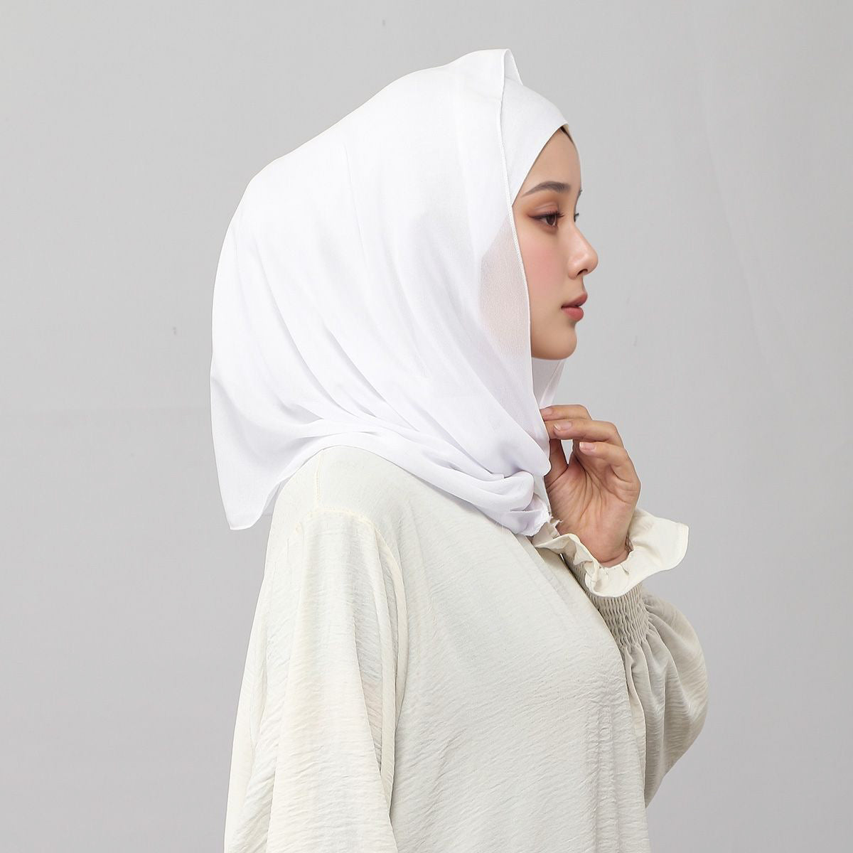 MSL262  Plain Double-Layer Chiffon Cover Hijab