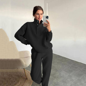 M6825  Spring Autumn Fashion Button Stand Collar Abaya 2-Piece Set