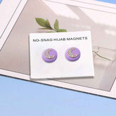 JS014-025   Crescent Moon Stars Hijab Magnetic Clasp-Plain Color MOQ: 300 pieces