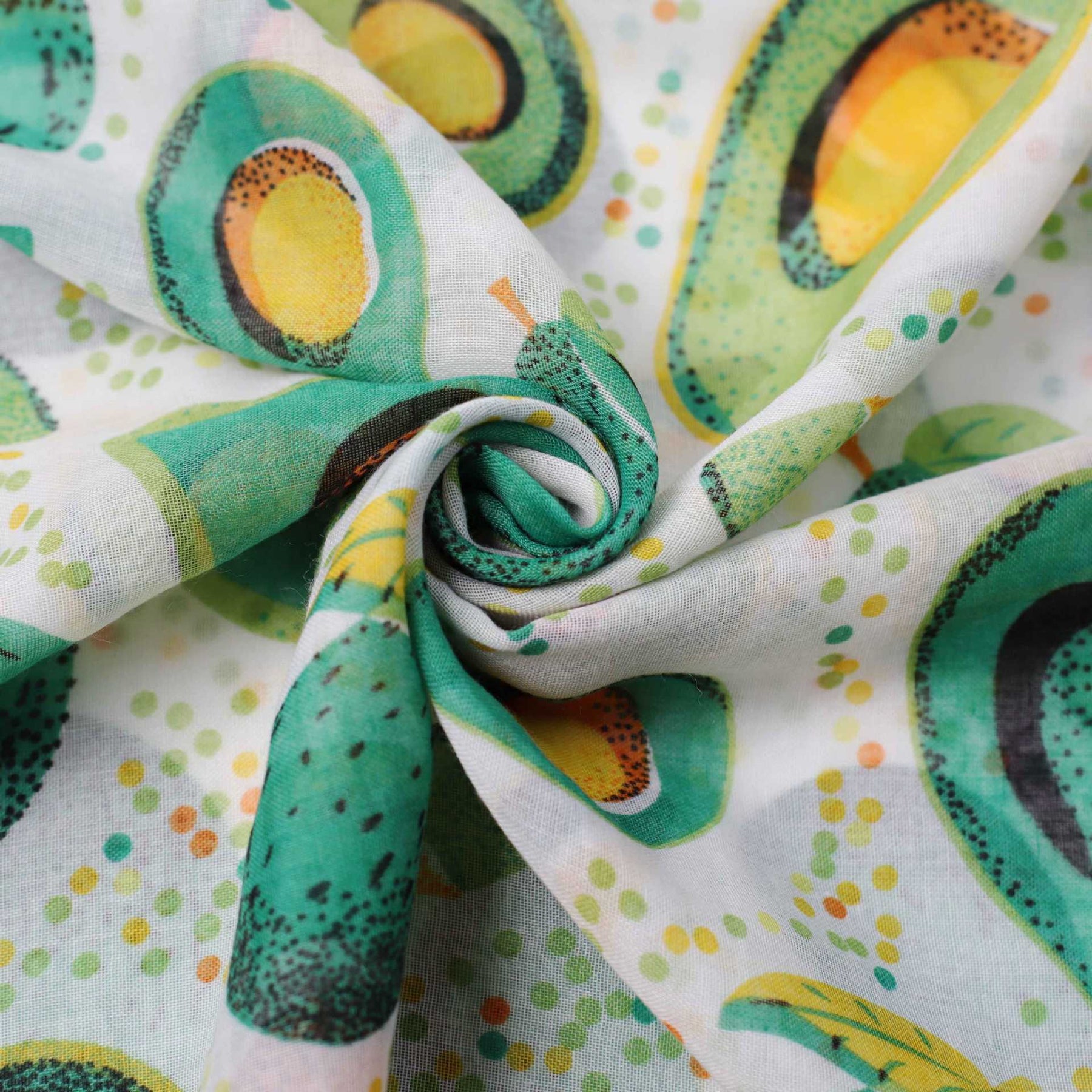 JY240608   Avocado printed silk scarf