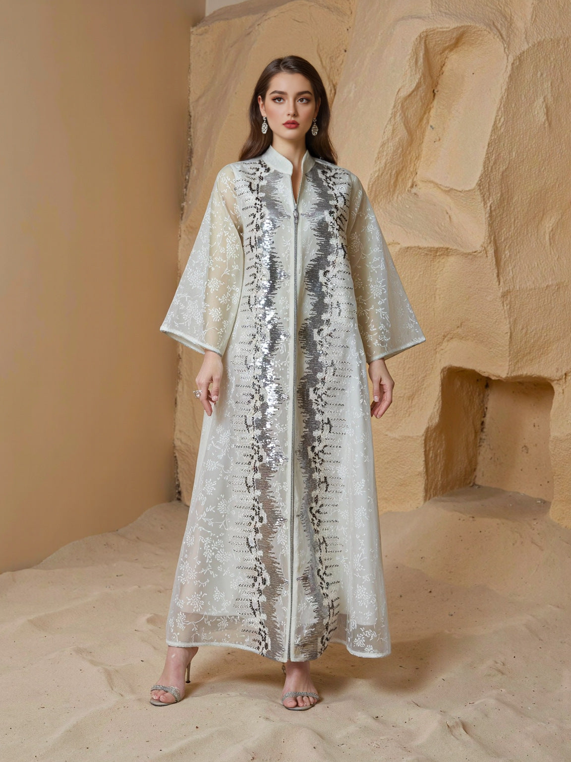 SMT240  Sheer mesh maxi dress – breathable luxury, elegantly effortless