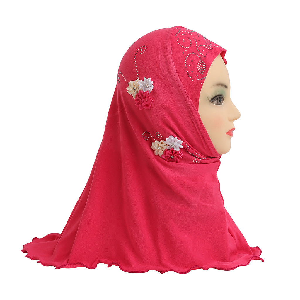 H075  2~6 years old kids instant hijab