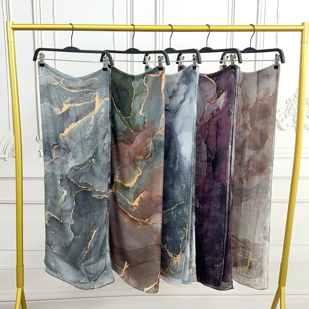 WJ002  Modal printed muslin scarf