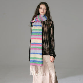 TLQHZZ-077 color stripe winter scarf