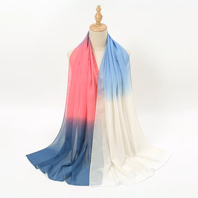 YW236 gradation color chiffon hijab