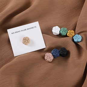 SP57  Camellia strong magnetic buckle silk scarf buckle collar clip brooch shawl dual-purpose female anti-exposure magnetic buckle   plain hijab  hijab/tudung  hijab pins  Pins  magnet