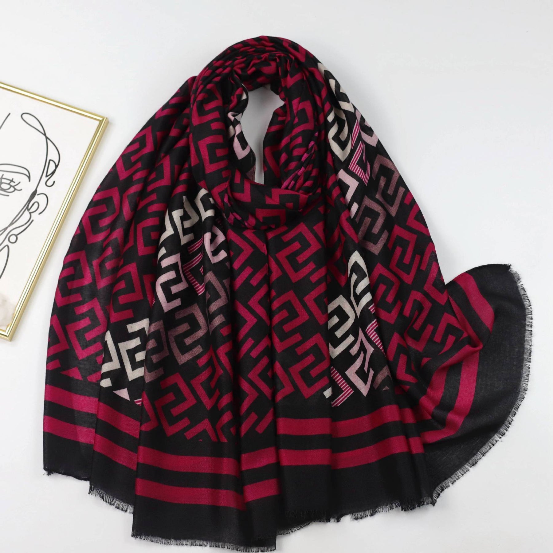 JY230615 printed scarf